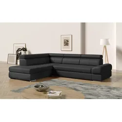 Ecksofa SIT & MORE "Broadway L-Form", schwarz, B:270cm H:79cm T:213cm, Sofas, mit verstellbaren Kopfteilen, wahlweise mit Bettfunktion