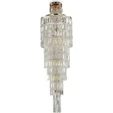 Licht-Erlebnisse Deckenlampe Metall E14 Kristall in Gold 16-flammig Modern Deckenleuchte