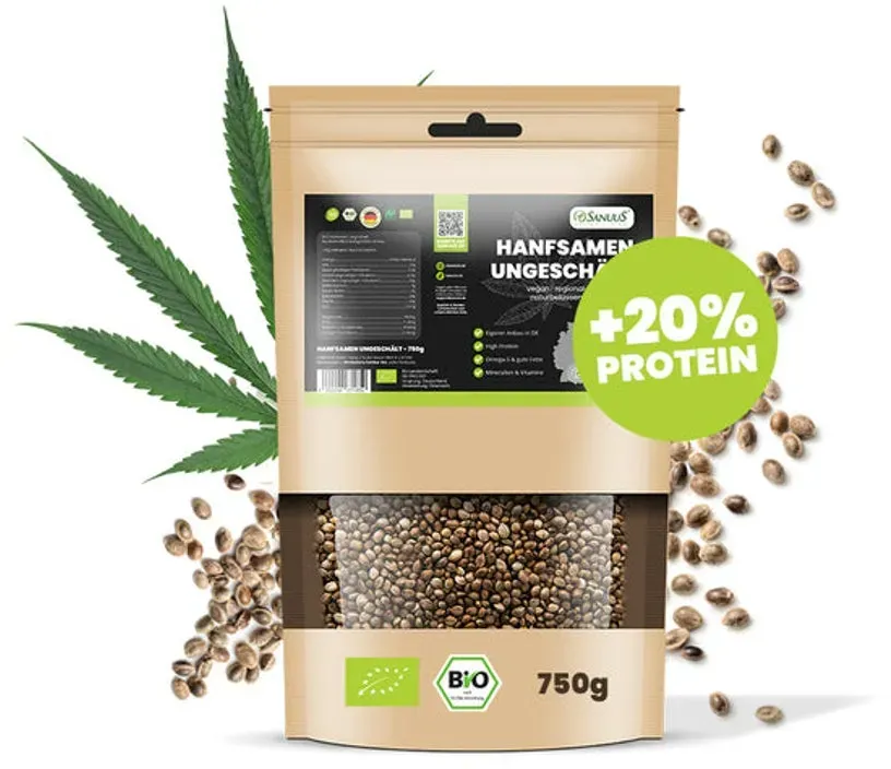 SANUUS® Bio Hanfsamen ungeschält 750g aus dem Allgäu 750 g