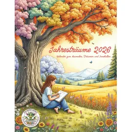 papierfresserchens mtm-verlag + cat creativ Jahresträume 2026 - Kalender zum Ausmalen, Träumen und Innehalten: