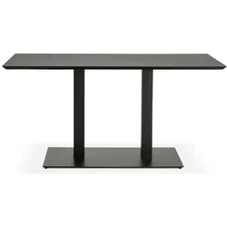 Kadima Design Designer-Tisch – Stabile Metallstruktur, Schwarze Holzplatte, 150 x 70 cm, Multifunktional