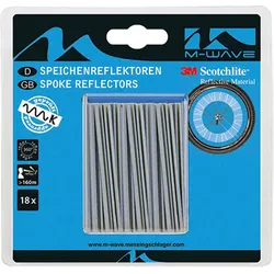 M-Wave Scotchlite Speichenreflektoren - 18 Stück grau ONE SIZE