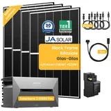 Balkonkraftwerk mit Speicher Anker Solix Solarbank 2 E1600 Pro mit JaSolar 1740W(+522W) Black Frame Bifaziale Solarmodule und Smarten Zähler