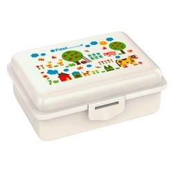 Fizzii Lunchbox mit Trennfach Perlweiß - Bauernhof