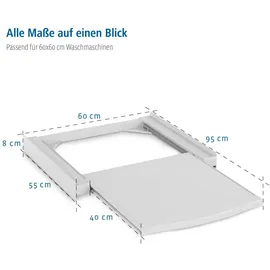 xavax Zwischenbausatz Smart für Waschmaschine/Trockner Ausziehplatte