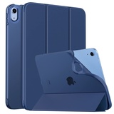 MoKo Hülle für iPad (A16) 11. Generation 11 Zoll 2025/10. Gen 10,9 Zoll 2022, iPad Hülle TPU Transluzent Matt Rückseite Cover mit Auto Schlaf/Aufwach Tablet Hüllen Schutzhülle mit Ständer, Marineblau