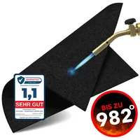 evocamp Feuerfeste Unterlage 70 x 32 cm hitzebeständig bis 982 °C schwarz