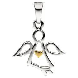 Engel-Anhänger JOBO "Anhänger Engel Schutzengel", silber (silber 925), Schmuckanhänger, Damen, Silber 925 (Sterlingsilber), 925 Silber bicolor vergoldet