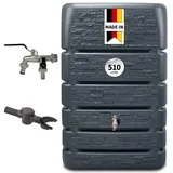 4rain Slim Stone Decor Regentonne 510 l Grau