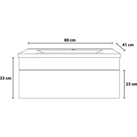 Home Deluxe Badmöbel WANGEROOGE BIG 80 cm S - Weiß
