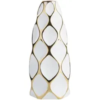 Beliani Blumenvase AVILA Steinzeug 36 cm Weiß