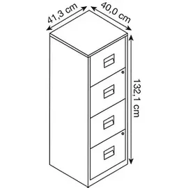 BISLEY PFA Hängeregistraturschrank 41,3 x 40,0 x 132,1 cm weiß