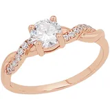 s.Oliver Damen Ring, 925er Sterling Silber, rosévergoldet,