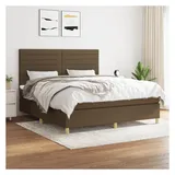 vidaXL Boxspringbett mit Matratze Dunkelbraun 180x200 cm Stoff