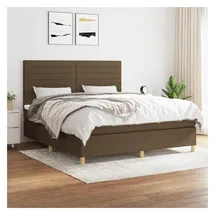 vidaXL Boxspringbett mit Matratze Dunkelbraun 180x200 cm Stoff