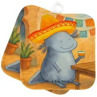 Mr. & Mrs. Panda Topflappen Axolotl Tequila Design, (Packung), Kochlappen Urlaub Topflappenset weiß