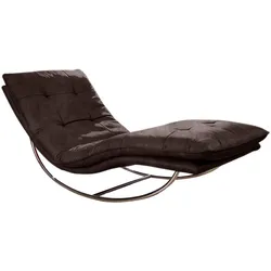 Relaxliege W.SCHILLIG "daily dreams", braun (espresso s37), B:75cm H:85cm T:169cm, Stoff S37 (100% Polyester), Sofas, in Waffelkissen-Optik, Schaukelgestell Chrom glänzend, in 2 Breiten