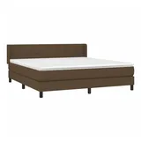 vidaXL Boxspringbett mit Matratze Dunkelbraun 180x200 cm Stoff
