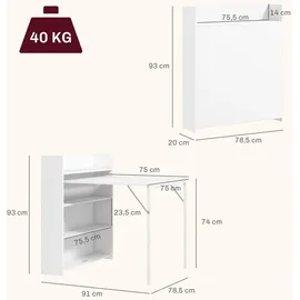 Homcom Küchentisch 78,5 x 91 x 90 cm weiß