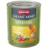 Animonda GranCarno Superfoods Huhn + Spinat, Himbeeren, Kürbiskerne 6 x 800 g