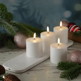 uYuni LED Kerzen Uyuni 4 St. 6,8 x 6,8 cm weiß