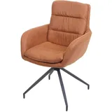 MCW Esszimmerstuhl MCW-K32, Küchenstuhl Lehnstuhl Stuhl, drehbar Auto-Position, Stoff MVG ~ Wildleder-Optik braun