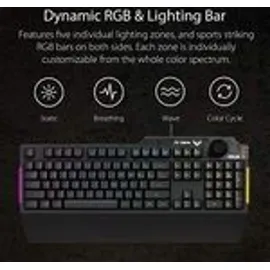 Asus Tastatur K1 Gaming Keyboard französisches Layout 90MP01X0-BKFA00, Schwarz