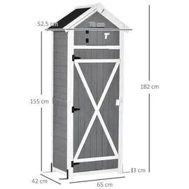 Outsunny Geräteschrank 0,78 x 0,53 m Grau