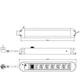 Bachmann Steckdosenleiste 6f. inkl. Wippschalter 330.071