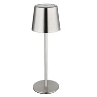 GLOBO Tischlampe Tischleuchte Wohnzimmerlampe silber Touchdimmer Akku USB LED