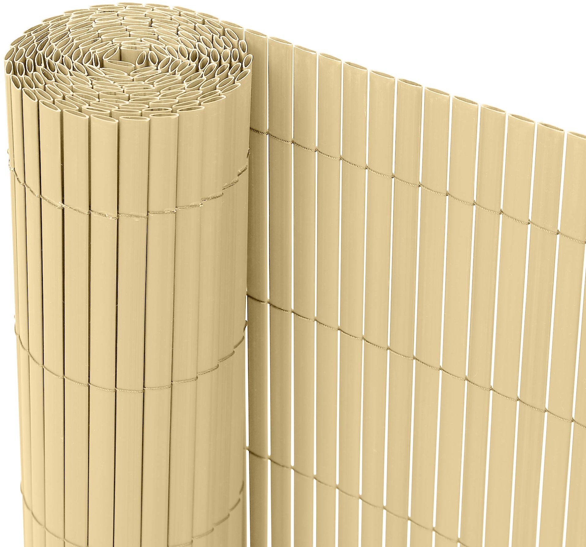 Ribelli® PVC Sichtschutzmatte Sichtschutzzaun Sichtschutz Zaun Balkon Windschutz (80 x 300 cm, Bambus)