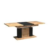 designimpex Couchtisch Design DP-1 Eiche Wotan-Schwarz matt höhenverstellbar ausziehbar beige|schwarz