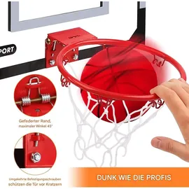 Costway - Basketballkorb, Basketball-Set Backboard mit Ring und Netz weiß