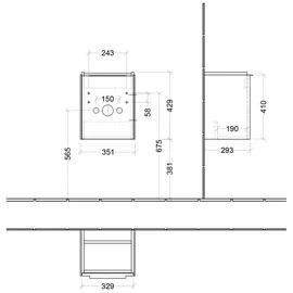 Villeroy & Boch Waschbeckenunterschrank Subway 3.0 1 Tür 35,1 x 42,9 x 30,9 cm Brilliant White