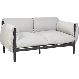 Beliani Esperia Gartensofa 2-Sitzer Aluminium schwarz/grau