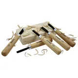 NAREX Starter Holzschnitz-Meißelset mit Holzblock 5 teilig