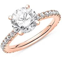 JEWLIX Verlobungsring Mit Zirkonia als Hauptstein aus rosévergoldetem 925er Silber VR0040-R rosa 54