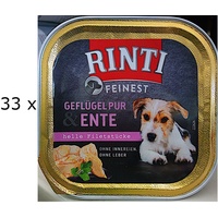 Rinti Feinest 150g Schale Hundenassfutter 11 x 150 Gramm Geflügel Pur & Ente