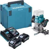 Makita, Fräse, RP 001 GM201 Akku Oberfräse 40 V max. 12 mm Brushless + 2x Akku 4,0 Ah + Ladegerät + Makpac