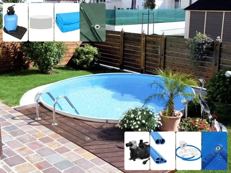 Stahlwandpool IBIZA ALL INKLUSIV Rundbecken / Rundpool 1,20 m hoch Folie 0,6 oder 0,8 mm