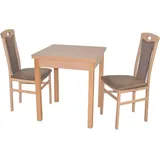 HOFMANN LIVING AND MORE Essgruppe »3tlg. Tischgruppe«, (Spar-Set, 3 tlg 3tlg. Tischgruppe), Buche-Nachbildung + braun + Buche-Nachbildung, , 27461511-0 B/H/T: 45 cm x 95 cm x 48 cm,