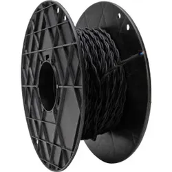 Kopp 153599864 Textilleitung, verdrillt, 2-adrig, 50m-Spule, schwarz - 50 Meter
