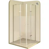 iflair i-flair Eck-Duschkabine mit Drehtüren rechts 80 x 80 cm grau/Sicherheitsglas DK19