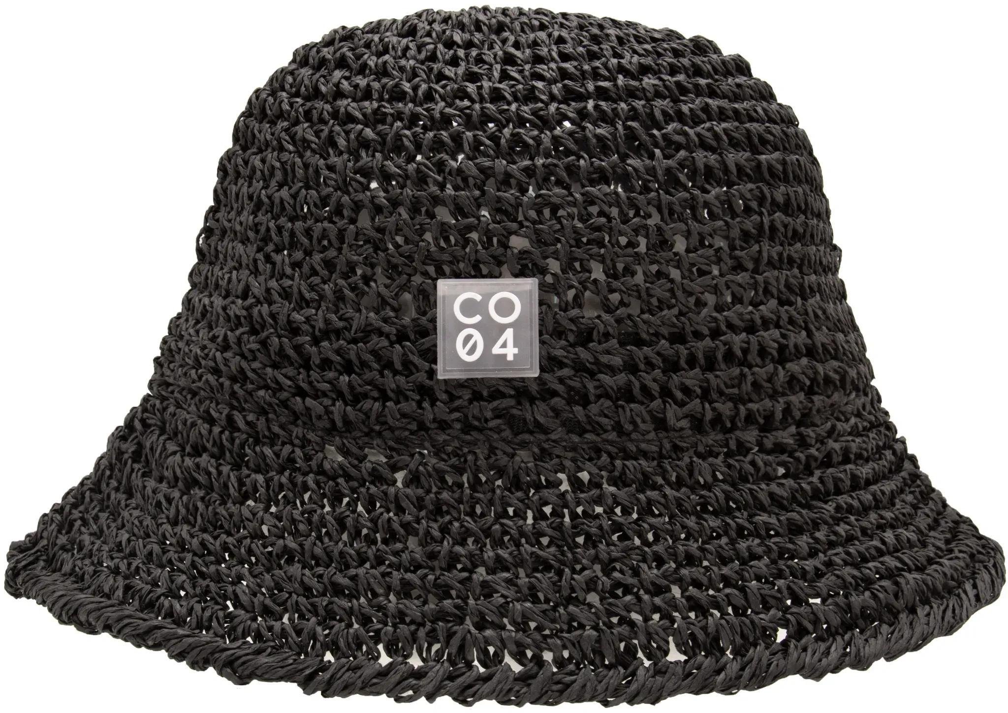 Sonnenhut CHILLOUTS "Riga Hat", Damen, Gr. XS, schwarz, Kunstfaser, unifarben, Hüte, Boho-Hut aus Papierstroh mit knautschbarem Design