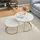 [en.casa] Couchtisch Christchurch 2er Set Marmoroptik, Weiß/Gold