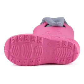 Ladeheid Eva Kinder Jungen Mädchen Gummistiefel Regenschuhe gefüttert Regenstiefel Gummischuhe LA-CA-04 (Rosa/Grau, 22/23 Eu) - 22/23