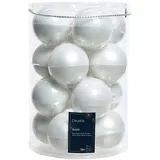 Kaemingk Weihnachtskugeln Glas 8cm Weiß