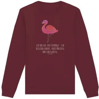 Mr. & Mrs. Panda Longpullover Größe XXL Flamingo Classic - Burgundy - Geschenk, einzigartig, stolz, (1-tlg) rot XXL