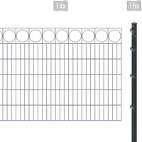 Arvotec Doppelstabmattenzaun »ESSENTIAL 120 zum Einbetonieren "Ring" mit Zierleiste«, Zaunhöhe 120 cm, Zaunlänge 2 - 60 m 38897926-0 anthrazit H/L: 120 cm x 28 m