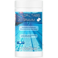 GlobaClean 1 kg Chlortabletten für Pool 20g - langsamlösliche Chlor Tabletten